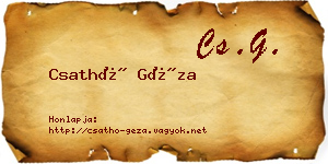 Csathó Géza névjegykártya