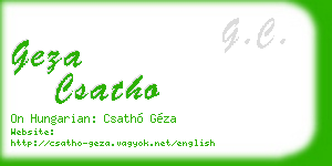 geza csatho business card